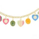 Coach Heart Circle Gold Necklaces CZA