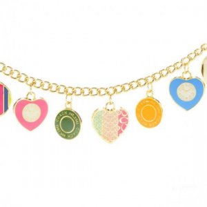 Coach Heart Circle Gold Necklaces CZA