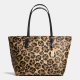 Coach Legacy Accordion Zip Large Leopard Purses ETN