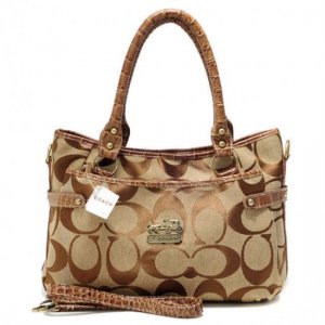 Coach Logo Monogram Small Brown Satchels BKU