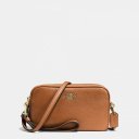 Luxury Elegant Coach Crossbody Clutch In Pebble Leather