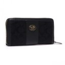 Coach Zippy In Signature Large Black Wallets BLT