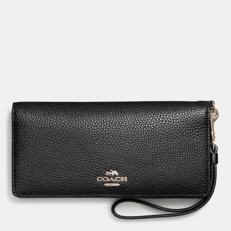 High Quality Brand Coach Slim Wallet In Pebble Leather - Click Image to Close