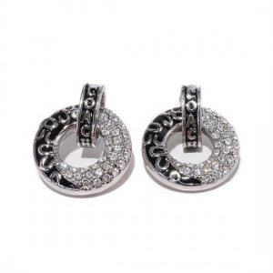 Coach Logo Circle Silver Earrings BZH