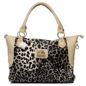 Coach Leopard Fur Large Ivory Totes BAK