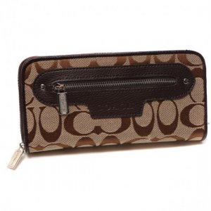 Coach Zip In Monogram Large Coffee Wallets DUK