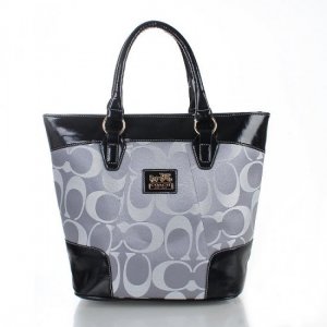 Coach Logo In Monogram Medium Grey Totes FDS