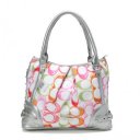 Coach Poppy In Signature Medium Silver Totes AEI