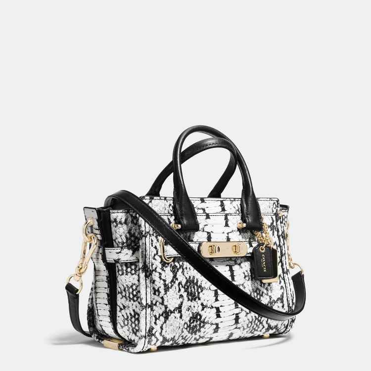 Sale Hot Shows Coach Swagger 20 In Colorblock Exotic Embossed Leather - Click Image to Close