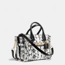 Portable Multi-Function Coach Swagger 20 In Colorblock Exotic Embossed Leather