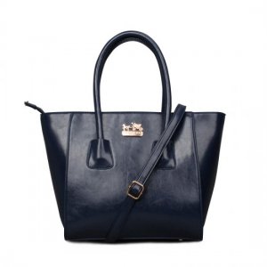 Coach Madison North South In Saffiano Small Blue Satchels EKJ