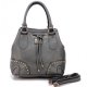 Coach Drawstring In Stud Medium Grey Satchels BDQ