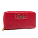 Coach Perforated Logo Large Red Wallets AXQ