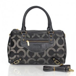 Coach Logo In Monogram Medium Black Luggage Bags CEE