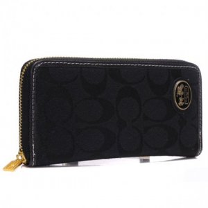 Coach Logo Large Black Wallets ARN