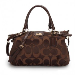 Coach Madison Kelsey In Signature Medium Coffee Satchels ATJ