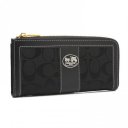 Coach Legacy Accordion Zip In Signature Large Black Wallets FCR