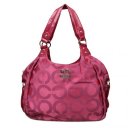 Coach Legacy Logo Signature Medium Fuchsia Hobo ENP