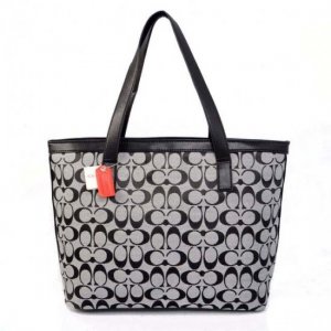 Coach Logo Monogram Medium Grey Totes BJT