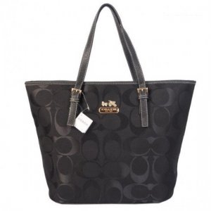 Coach Legacy In Signature Medium Black Totes ACQ