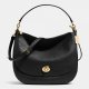 Fashion Women Real Coach Turnlock Hobo In Pebble Leather