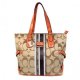 Coach In Signature Logo Medium Khaki Totes BFF