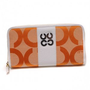 Coach Logo Signature Large Orange Wallets CJW