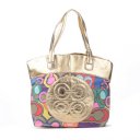 Coach Julia Big C Medium Gold Multi Totes EWC