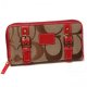 Coach Double Buckle Logo Large Red Wallets CJT