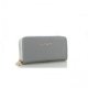 Coach Double Zip In Saffiano Small Grey Wallets FFO