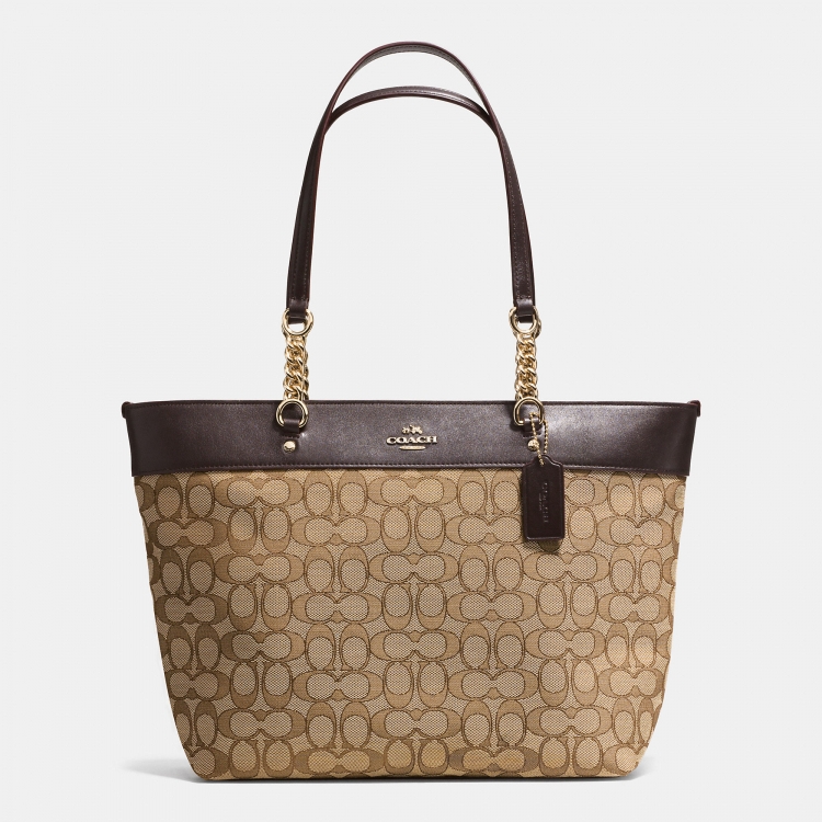 Storage Pocket Coach Sophia Tote In Signature Canvas - Click Image to Close