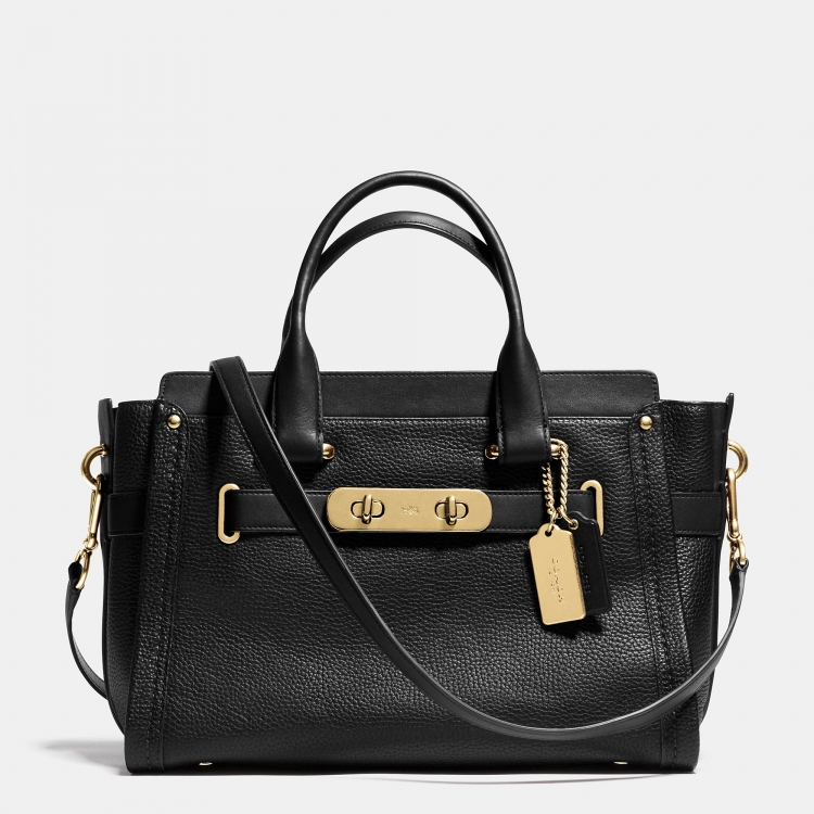 New Realer Coach Swagger Carryall In Pebble Leather - Click Image to Close