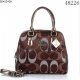 Coach Bleecker Pinnacle Riley Logo Medium Coffee Satchels ETV