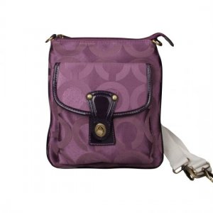 Coach Turnlock Signature Small Purple Crossbody Bags EPL