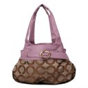 Coach Buckle In Signature Large Purple Khaki Hobo EMZ