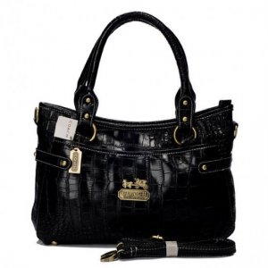 Coach In Embossed Medium Black Satchels BIW