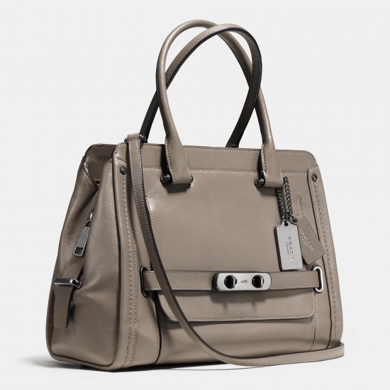 New Leather Coach Swagger Frame Satchel In Calf Leather