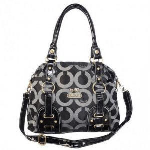 Coach Madison In Monogram Medium Black Satchels BOJ