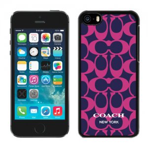 Coach Big Logo Fuchsia Navy iPhone 5C Cases DQM