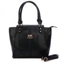 Coach Logo Medium Black Satchels BJG