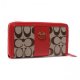 Coach Zippy In Signature Large Red Wallets BLS