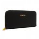 Coach Accordion Zip In Saffiano Large Black Wallets EUS