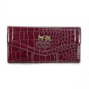 Coach Madison In Embossed Large Dark Red Wallets EDR