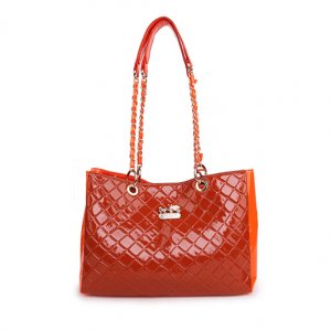 Coach Rhombic Medium Orange Shoulder Bags BCL