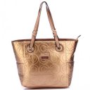 Coach In Printed Signature Medium Gold Totes BBG