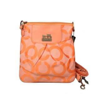 Coach Logo C Monogram Small Orange Crossbody Bags EQL