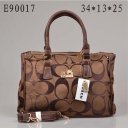 Coach Logo Monogram Large Coffee Satchels DOR