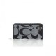 Coach Big Logo Signature Small Grey Black Wallets FEX