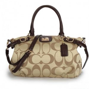 Coach Madison Kelsey In Signature Medium Khaki Satchels ATH