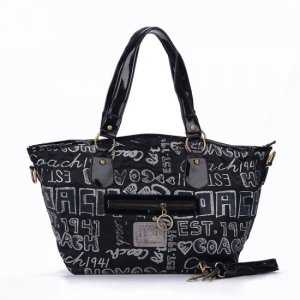 Coach Legacy In Signature Jacquard Medium Black Totes EWL